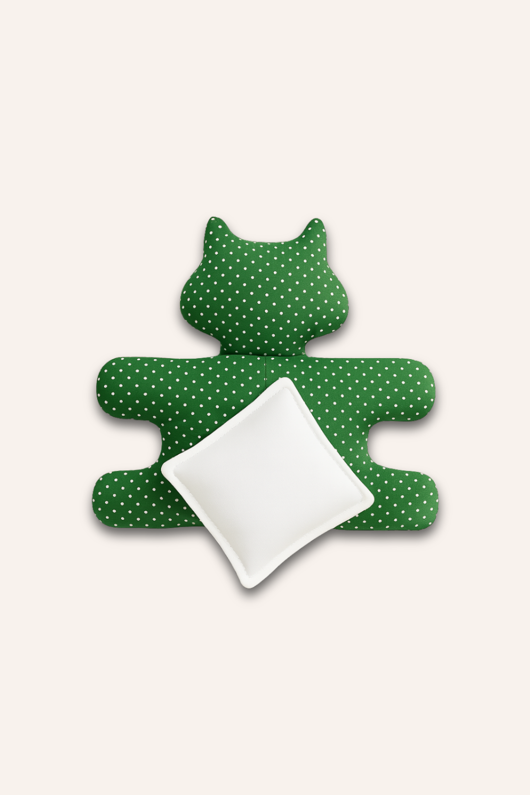 Almofada para Cólicas de Bebê Gatinho Poá Verde