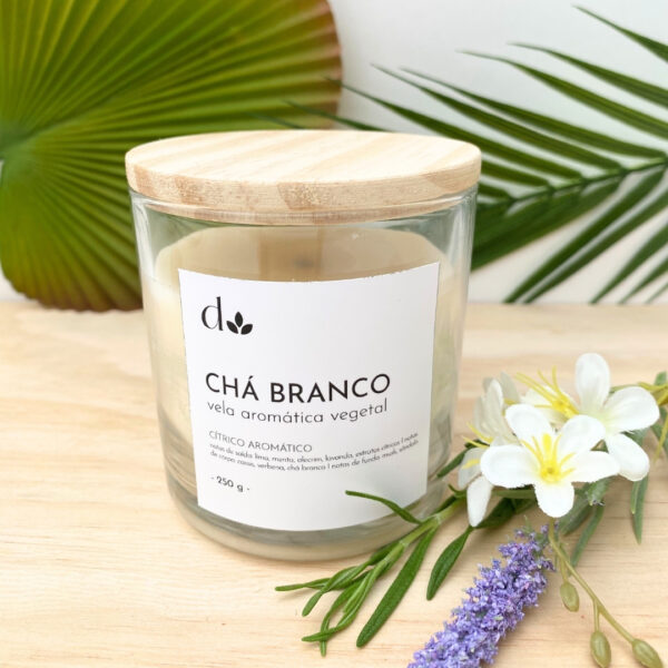 Vela Aromática Vegetal Chá Branco